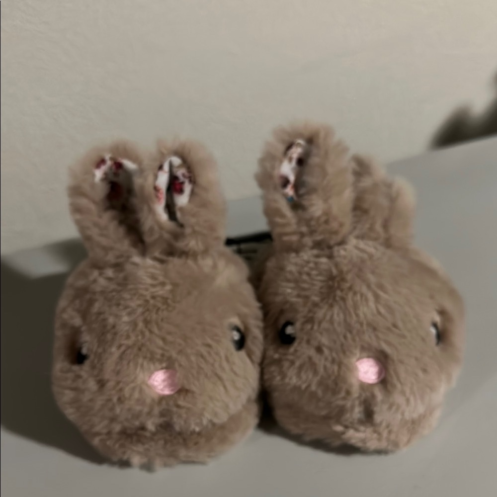 Super Soft Bunny Plush Slippers - Girls 9-10 -